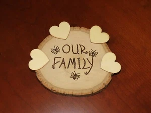 Personalised Wooden Block (made to order with names added to hearts) - Picture 1 of 1