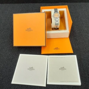 HERMES CL4.210 Orange Dial Qz Women's Watch From JAPAN Y029 - Picture 1 of 9