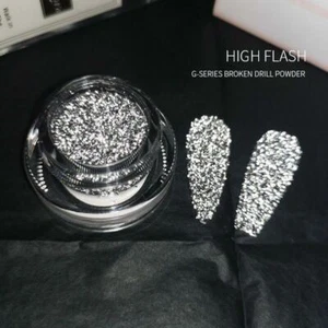 Nail Art Silber Reflektierend Glitzer Pulver Holografisch Glänzende Diamanten Pigment - Bild 1 von 12