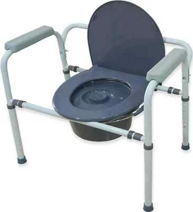 Medokare Portable Heavy-Duty Raised Seat Commode Chair with Handles for Adults - Picture 1 of 15