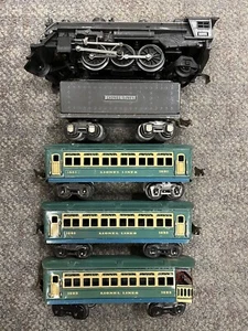 + Lionel Prewar O 1666E Steam Locomotive 3 Car Blue Passenger Set 1692, 1693 - Picture 1 of 6