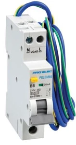 PRO ELEC - 6A Single Pole RCBO, B Curve, 30mA - Picture 1 of 1