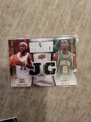2009 LEBRON JAMES & KEVIN GARNETT UPPER DECK DUAL GAME MAT. JERSEY  #DG-LK  - Image 1 of 2