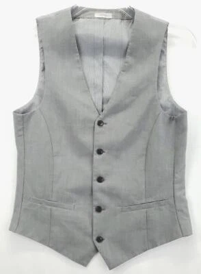 J Ferrar Vest Waistcoat Mens Small Gray Slim Button Front Fit V-Neck - Image 1 of 4