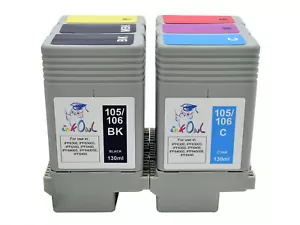 6 cartucce compatibili InkOwl 130 ml per Canon PFI-105 106 iPF6300 iPF6400 - Foto 1 di 1