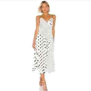 Jill Jill Stuart Womens Imogen Polka Dot Dress Sleeveless White/ Black Size 4