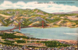 Postkarte CA Leinenbrücke Das goldene Tor San Francisco Kalifornien 1952 - Bild 1 von 2