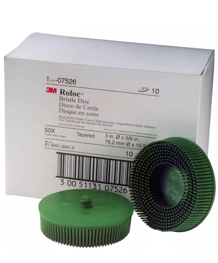 Rolloc Scotch-Brite 3M 07526 50 grano 3 pulgadas Disco de cerdas 7526 (10 ct) NUEVO GENUINO Foto 1 de 1