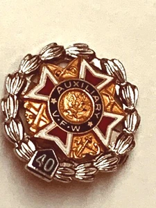 VFW 40 YEAR STERLING PIN BACK PIN - Picture 1 of 2