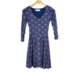 Abercrombie & Fitch Floral Skater Dress 3/4 Sleeves Stretch Size Small - Picture 1 of 13