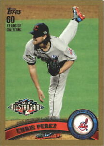 2011 Topps Update Gold Cleveland Indians Baseball Card #US113 Chris Perez/2011
