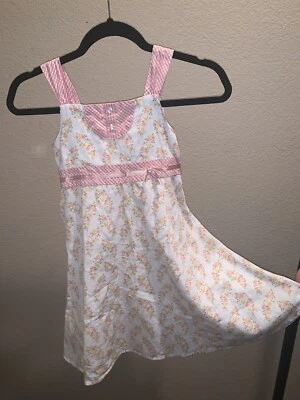 Vestido Laura Ashley Talla 6 Calado Floral Rosa A Cuadros Pascua Primavera Verano Foto 1 de 4