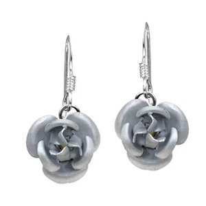 Pendientes colgantes rosa plata floreciente simplemente hermosos - Imagen 1 de 8