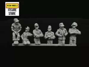 Modellino RESINA scala 1/72 kit 6 pezzi soldati corazzati nordafricani WW2, non dipinto - Foto 1 di 2