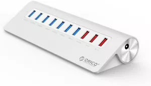 ORICO Aluminium 7 Port USB 3.0 Hub w/ 3 Fast USB Charging Ports UK Power Adapter - Picture 1 of 5