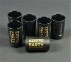 6 x Jägermeister Shotglas Schnapsglas schwarz "Back to Party" 2cl Gläser 0573