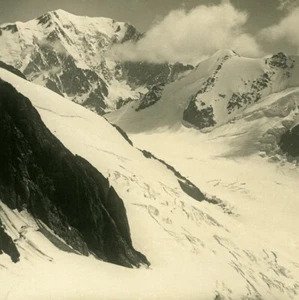 France Alps Mont Blanc Massif Glacier Beranger Needle Stereoview photo NPG 1900 - Picture 1 of 3