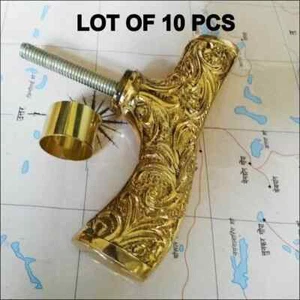 Lot Of 10 PCs Brass Polish Finish Derby Head Handle For Walking Stick /Cane Gift - Picture 1 of 3