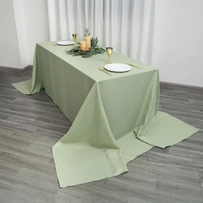 90x156-Inch RECTANGULAR Polyester Tablecloths Reception Catering Wedding Party - Image 1 of 2