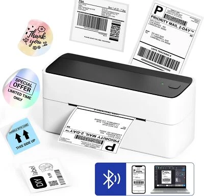 Thermodrucker Etikettendrucker 4X6 Wireless Bluetooth für Paketetikett DHL GLS - Bild 1 von 4