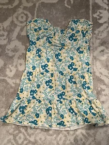 Lands End Girls Cap Sleeve Floral Summer Dress Size 6X 100% Cotton Multicolor - Picture 1 of 5