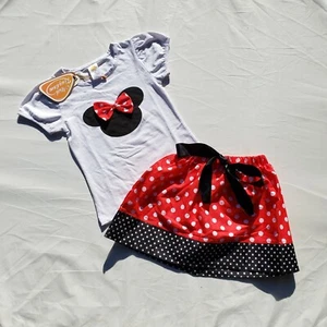Niñas Minnie Mouse Conjunto Talla 110 3 Falda Camisa Rojo Lunares - Imagen 1 de 8