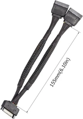 SATA Power 15-Pin Y-Splitter Cable Adapter Male to Female for HDD Hard Drive - Image 1 of 3