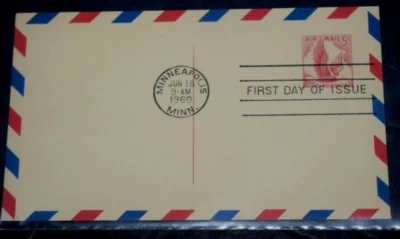 VTG, 5c AIRMAIL FD POSTCARD "Flying Eagle," Cancel Minneapolis, MN (06-18-1960) - Image 1 of 3