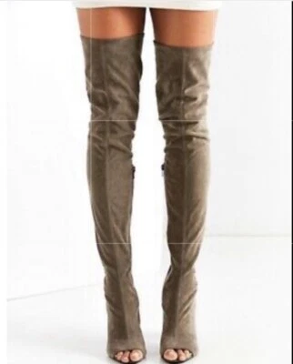 Botas por encima de la rodilla Jeffrey Campbell (gamuza y peep-toe) Foto 1 de 4