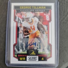 2023 Panini Score Football Cedric Tillman Autograph Card