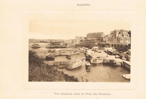 BIARRITZ Gesamtansicht vom Fischerhafen Karte Maße 145 x 210 mm ~1900 - Bild 1 von 1