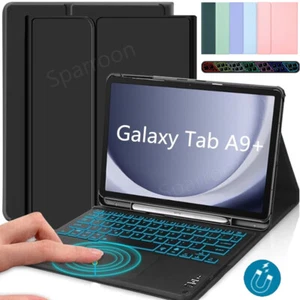 Backlit Touchpad Keyboard Case Cover For Samsung Galaxy Tab A9+ S9 FE S8 S6 Lite - Picture 1 of 36