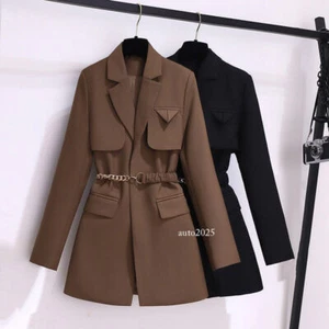 Womens Blazers Mid Long Trench Coat Jacket Overcoat Spring Outwear OL Ladies New - Picture 1 of 26