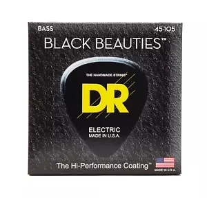 Cuerdas DR Black Beauties Color 4 Cuerdas Bajo Mediano 45-105 - Imagen 1 de 5
