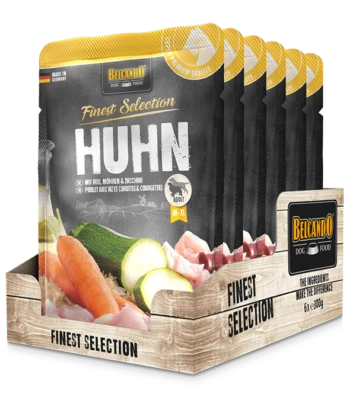 BELCANDO 6x300g  Huhn mit Reis, Möhren & Zucchini Futter Hund Beutel Nassfutter - Bild 1 von 2