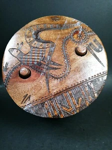 Birubi Art Wood Coaster Set Austria Hand Carved - Picture 1 of 12