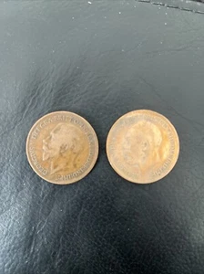 1919 king george two v one penny coins - Bild 1 von 2