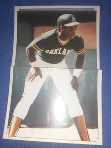 1984 Topps Stickers #3 and #4 Rickey Henderson Oakland Athletics MVP HOF
