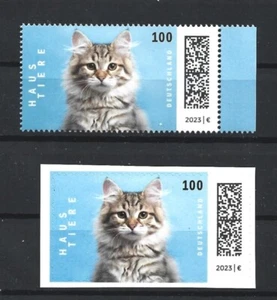 Germany 2023 Pets, Cats, Domestic Animals Two Stamps Normal & Self Adhesive MNH - Picture 1 of 1