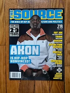 The Source Magazine #219 March 2008 Akon Fat Joe Trina Saigon Tags Pains Wyclef - Picture 1 of 1