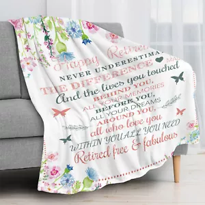 Inspirational Butterfly Pink Floral Throw Blanket for Couch Bed Sofa Office - Picture 1 of 6