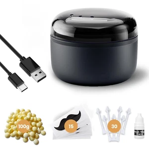 Nose Wax Kit, Nose Hair Waxing Kit for Men, Black Ear Hair Removal Wax Kit, USB - Picture 1 of 12