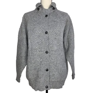 Vintage Orvis Cardigan Sweater Women's Large Grey Wool Pockets Raglan L/S - Picture 1 of 6