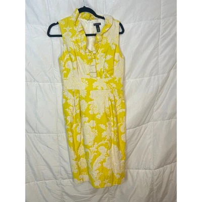 NEW DIRECTIONS Vestido Amarillo Estampado Floral Sin Mangas Cuello Talla 8 Foto 1 de 4