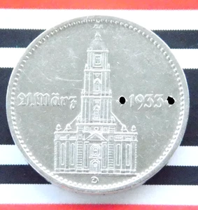 GERMAN 2 REICHSMARK 1934 D Potsdam CHURCH SWASTIKA Date Silver Coin 3RD WW2 Mark - Picture 1 of 7