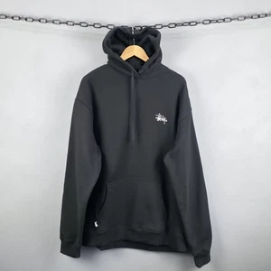 Sudadera con Capucha Stussy Hombres Grande Negra Gran Tamaño Grande Stussy Estampado Gráfico Forrada de Vellón - Imagen 1 de 12