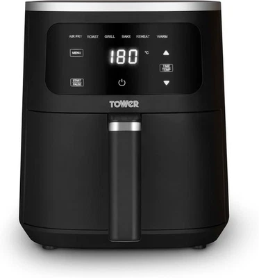 Tower Digital Single Basket Air Fryer | 4L Capacity | 1300W, Black | NEW - Image 1 of 4