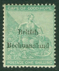 SG 8 Bechuanaland 1885-87. 1/- green. Mounted mint CAT £375 - Picture 1 of 2