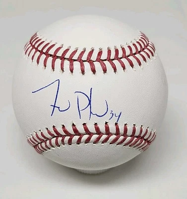 Zach Plesac Signed Rawlings Official Major League Baseball Beckett GUARDIANS  - Image 1 of 4