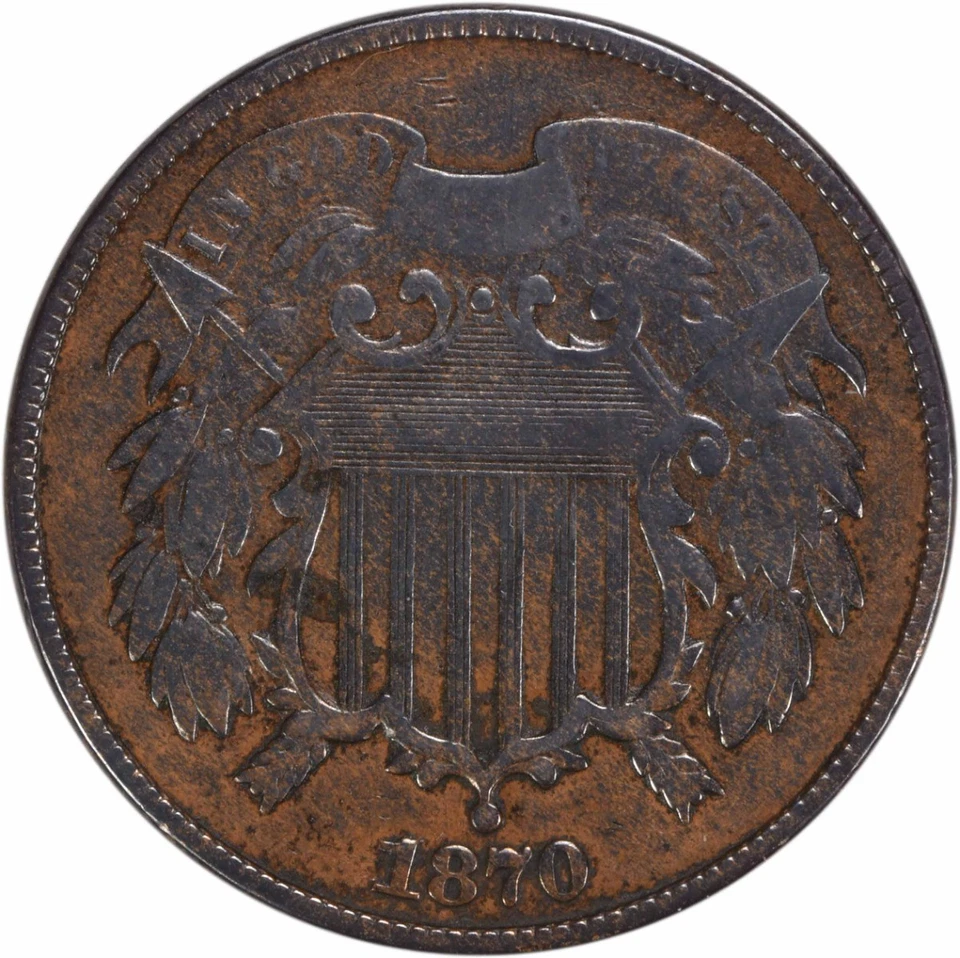 1870 Two Cent Piece VF Uncertified #945 - Image 1 of 2